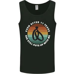 11 Year Wedding Anniversary 11th Marriage Mens Vest Tank Top