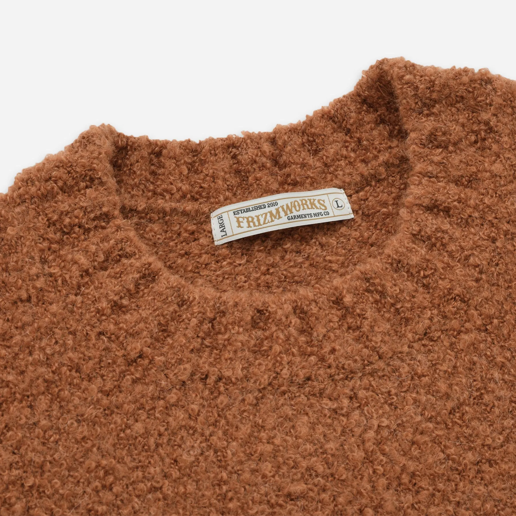 ALPACA BOUCLE OVERSIZED CREW KNIT JUMPER - ORANGE