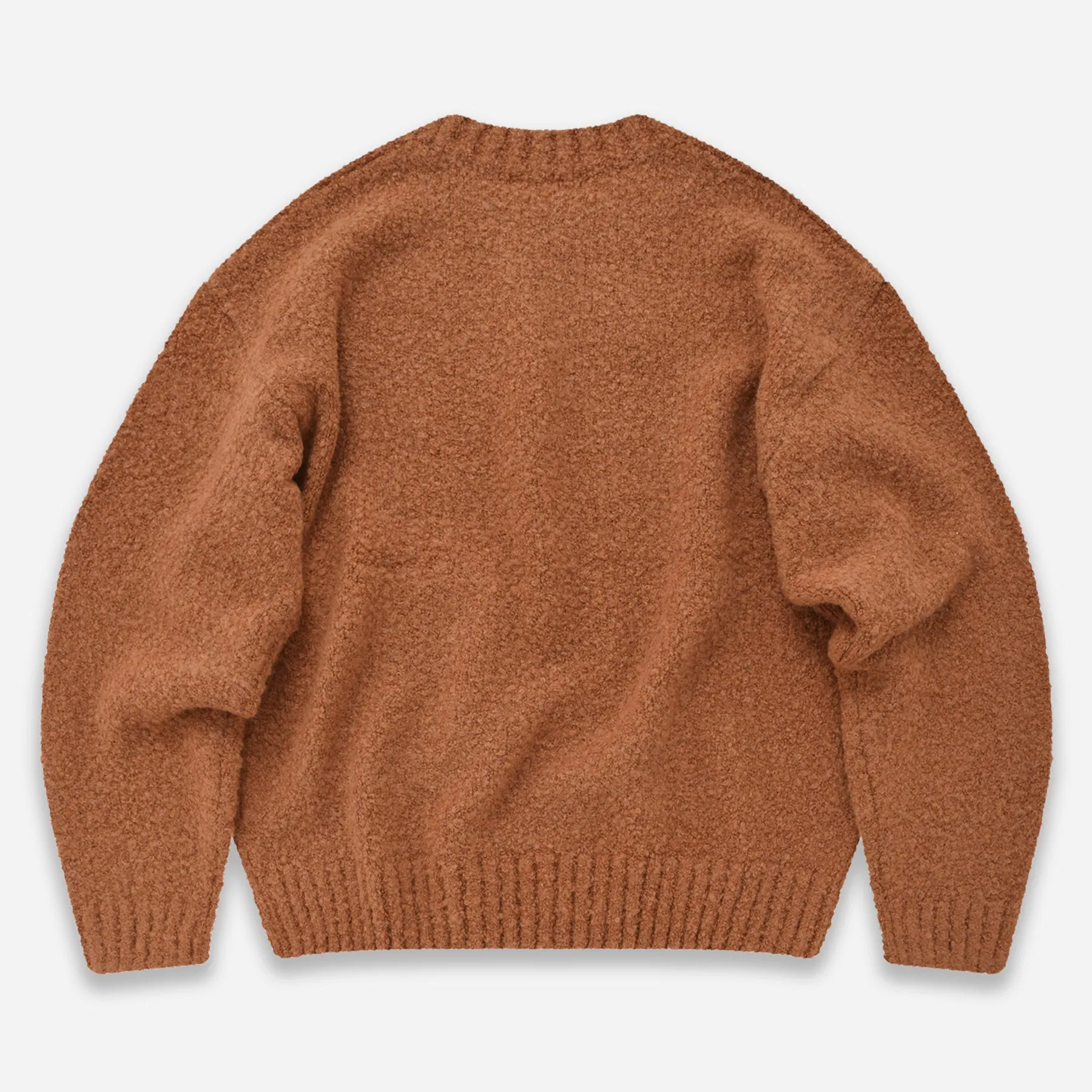 ALPACA BOUCLE OVERSIZED CREW KNIT JUMPER - ORANGE