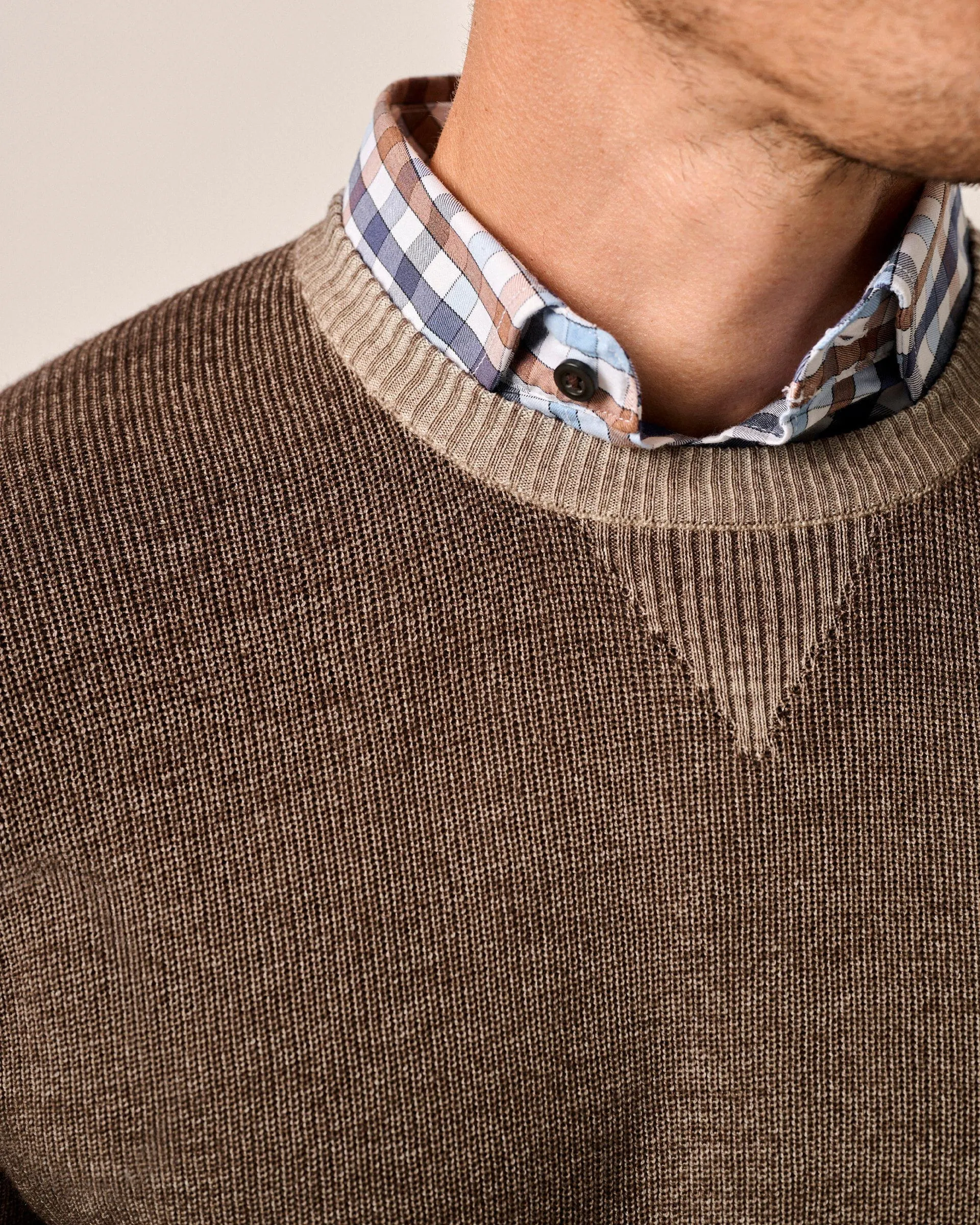 Burgess Garment-Dyed Crewneck Sweater in Maple by Johnnie-O