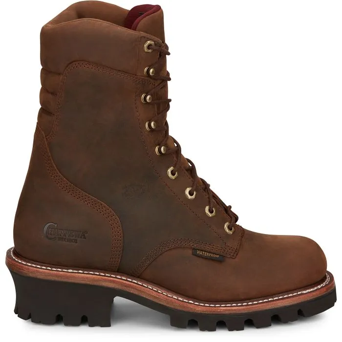 Chippewa Men's Super Dna 9" Plain Toe 400G Insulated Lace Up Work Boot -Brown- 59408