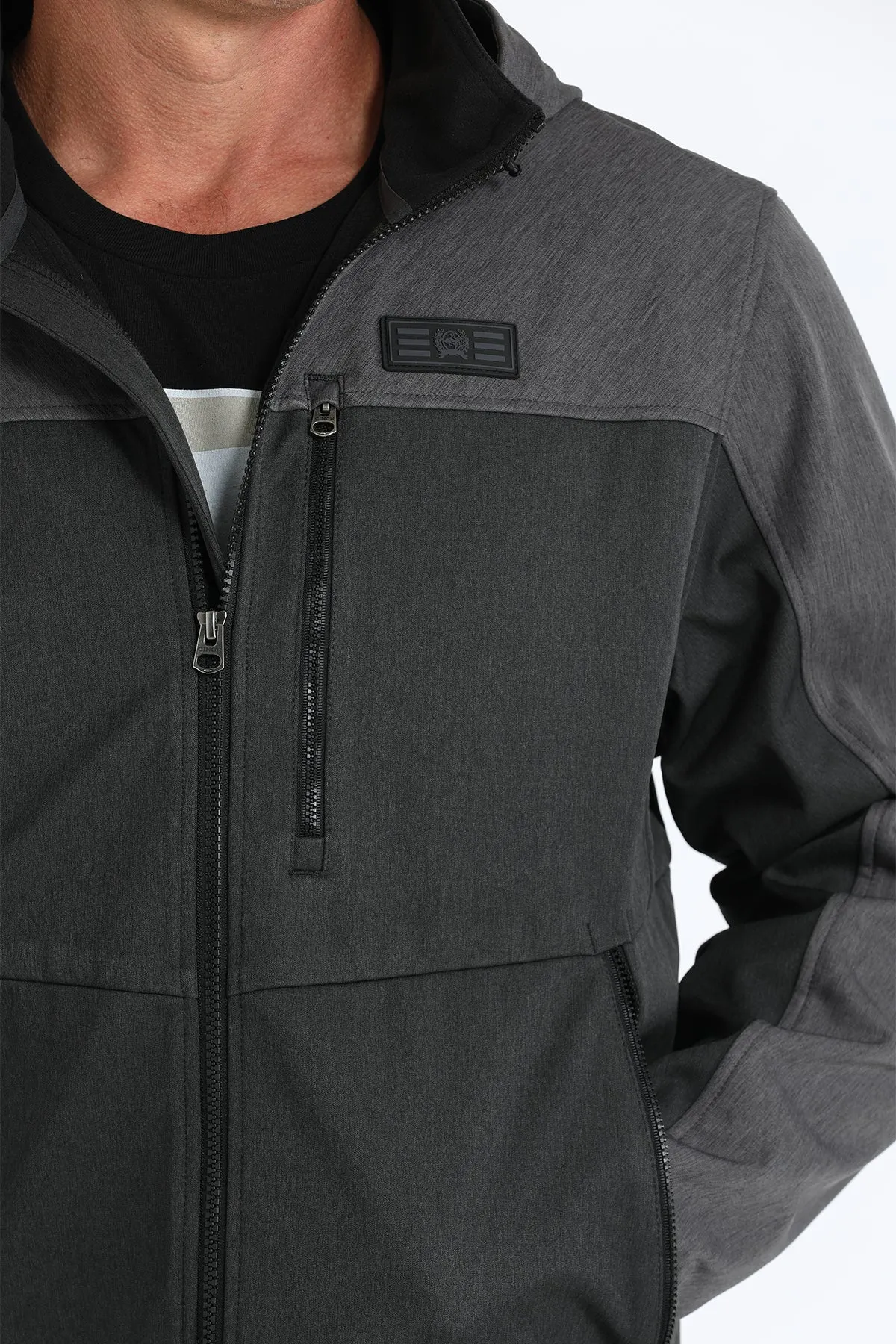 Cinch Black/Charcoal Color Block Hooded Softshell Jacket for Men