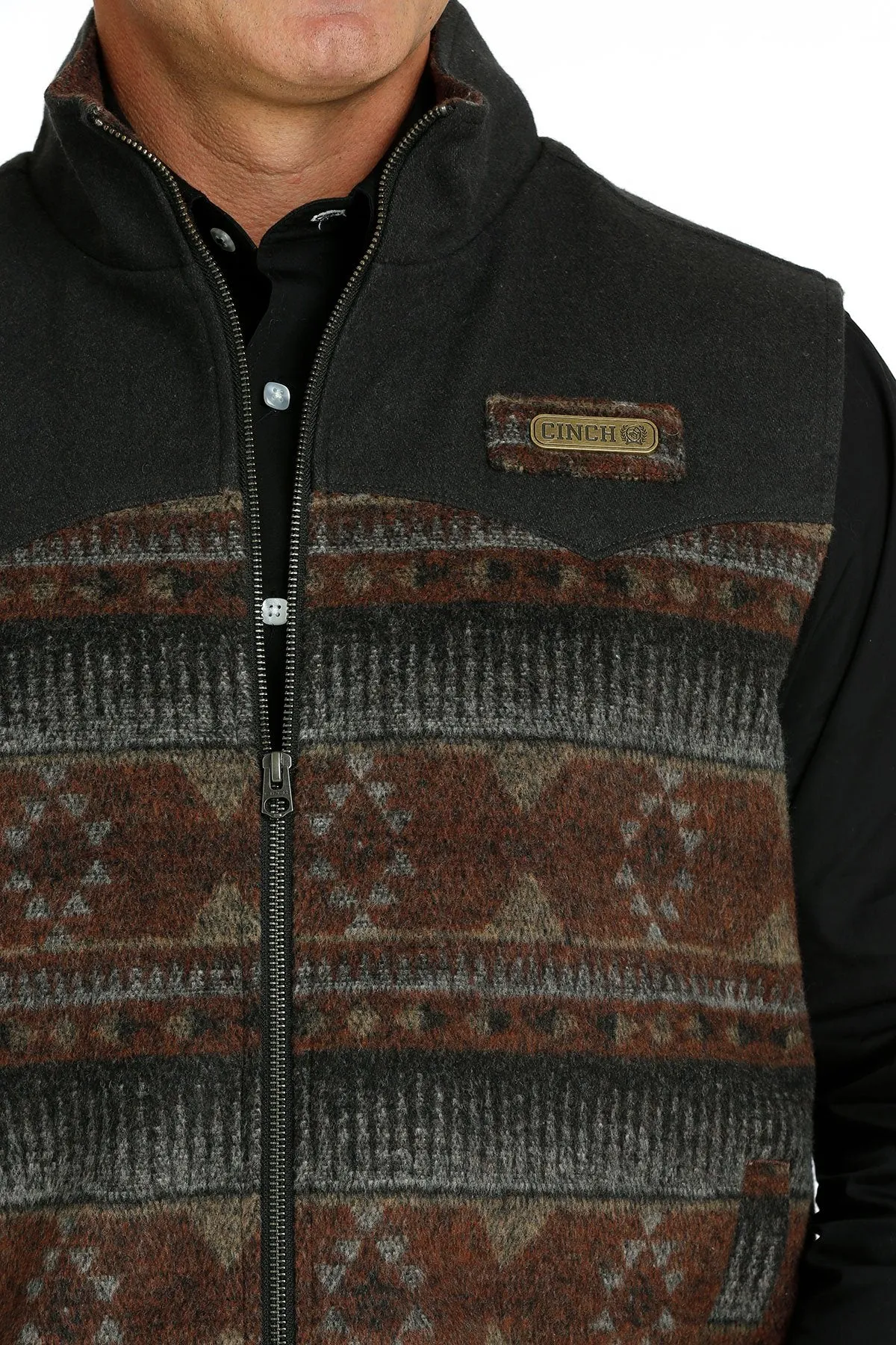 Cinch Mens Wooly Vest | Rust