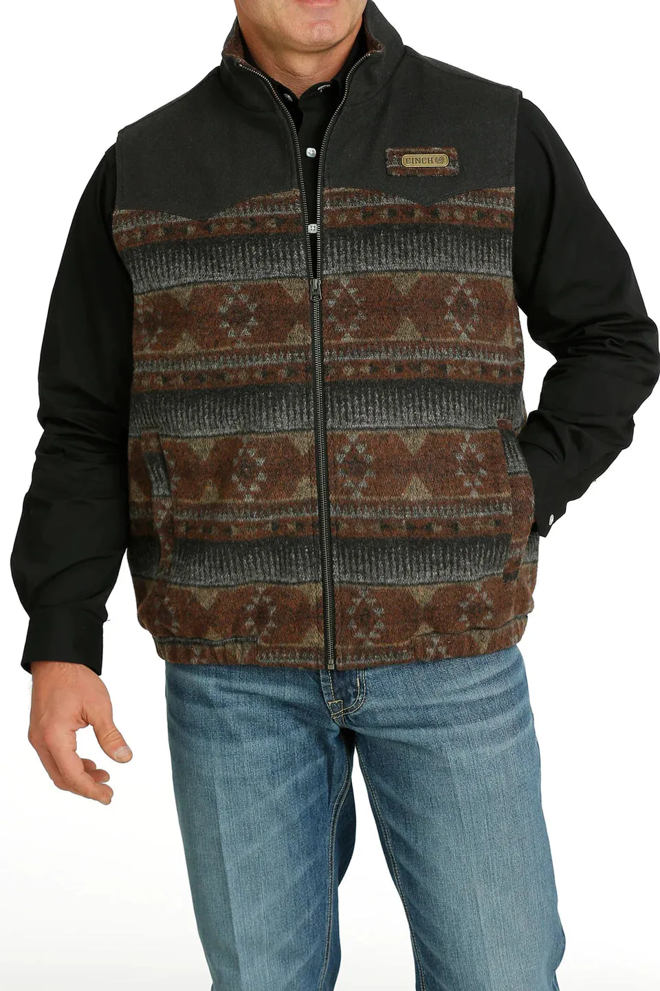 Cinch Mens Wooly Vest | Rust