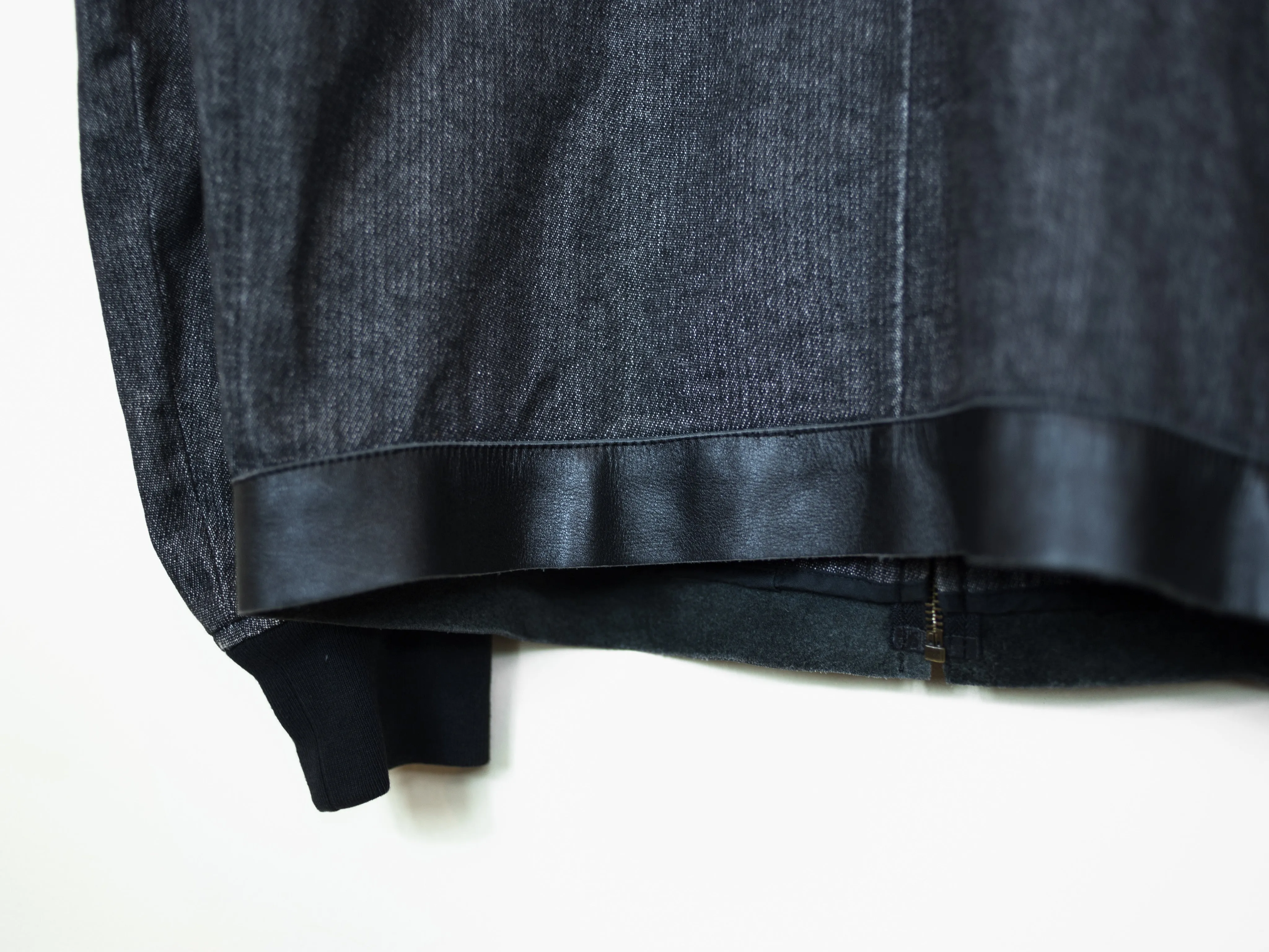 Comme des Garçons Homme 1995 Leather-Trim Denim Bomber