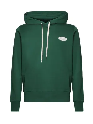 Cotton Hoodie with Drawstring Jersey in Green