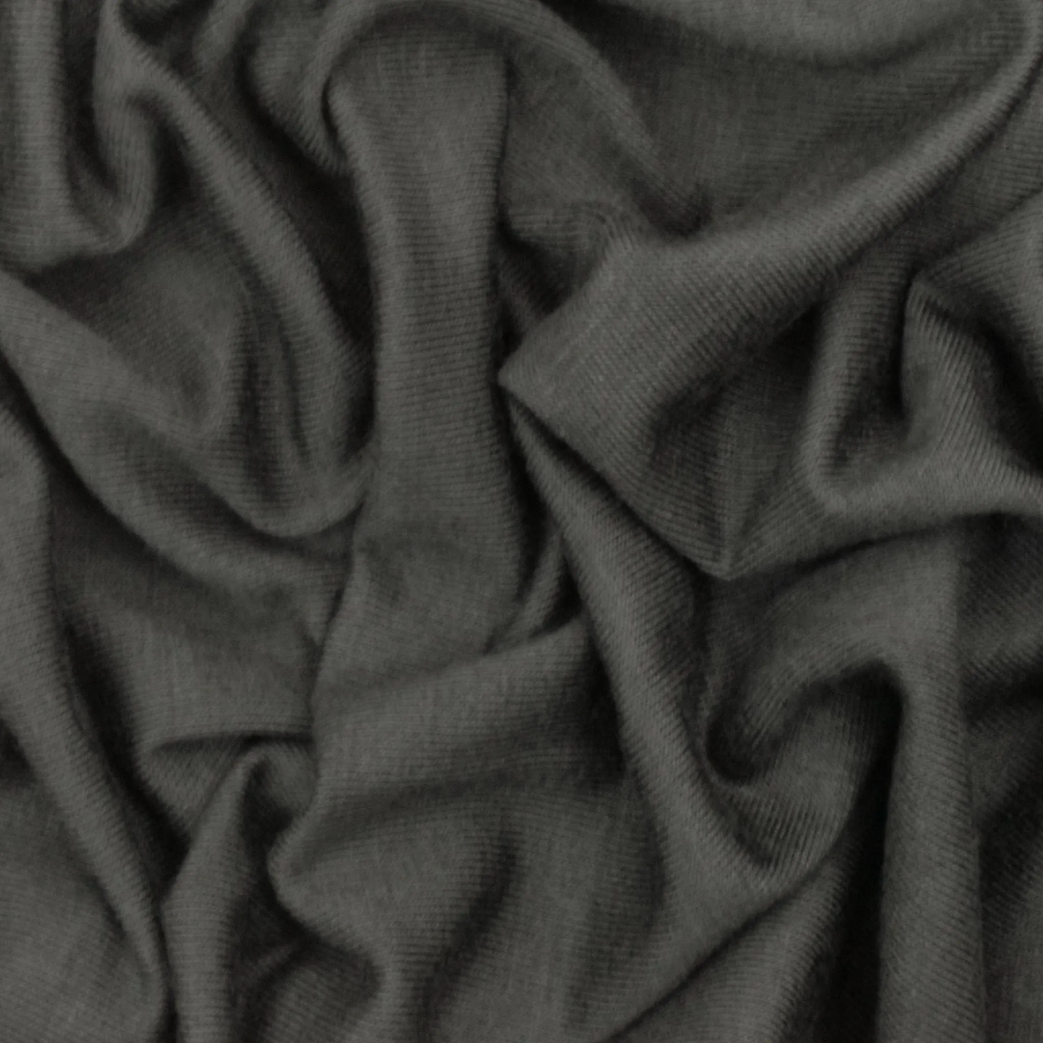 Deep Charcoal Gray Solid Stretch Jersey Knit Fabric