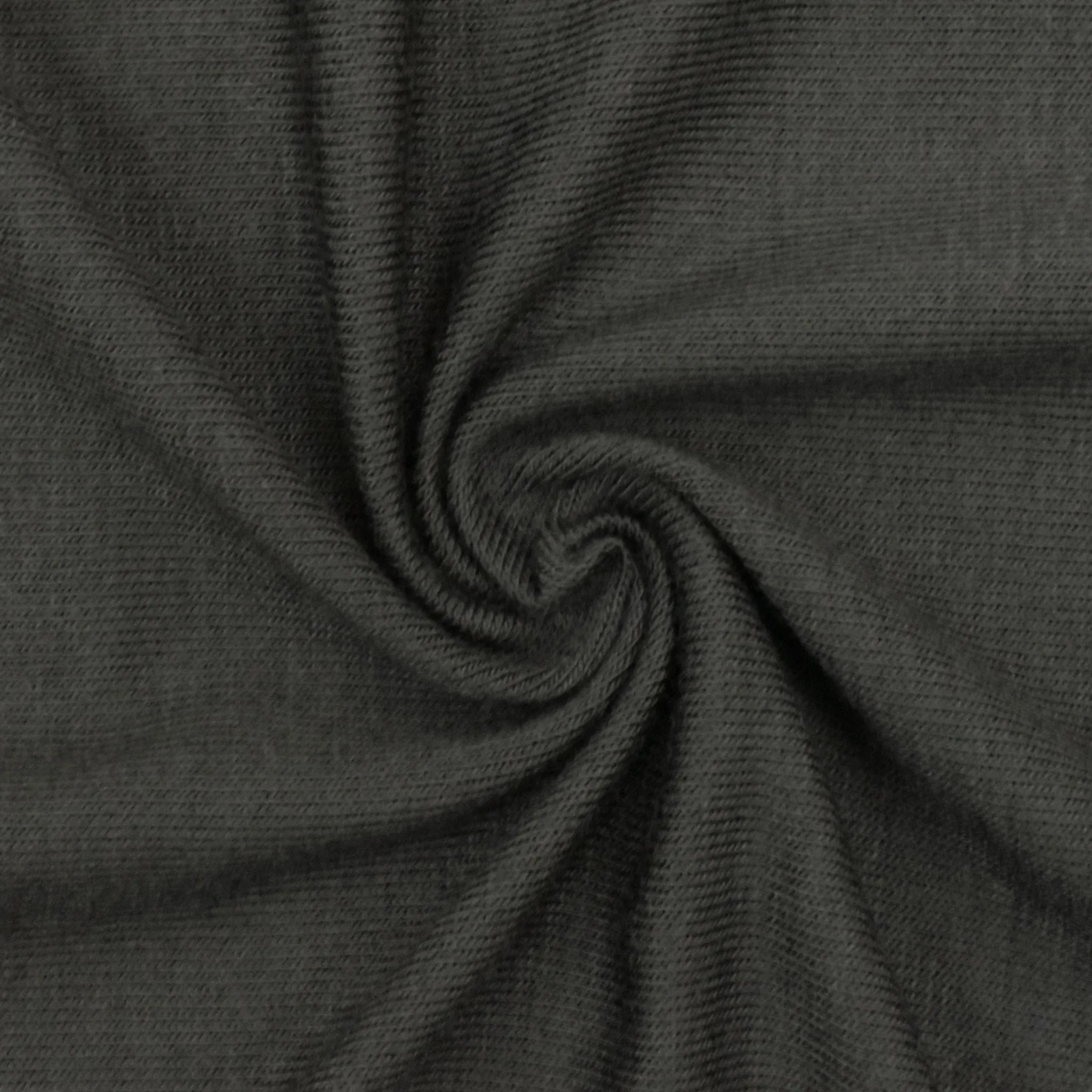 Deep Charcoal Gray Solid Stretch Jersey Knit Fabric