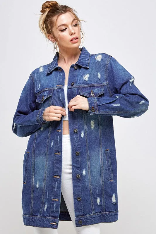 DENIM On Repeat Distressed Washed Jacket(3 colors)