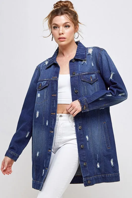 DENIM On Repeat Distressed Washed Jacket(3 colors)