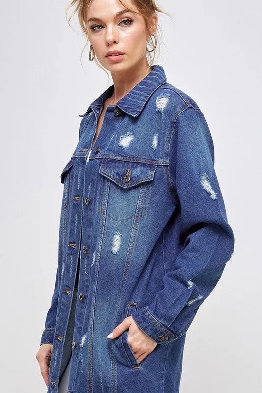 DENIM On Repeat Distressed Washed Jacket(3 colors)