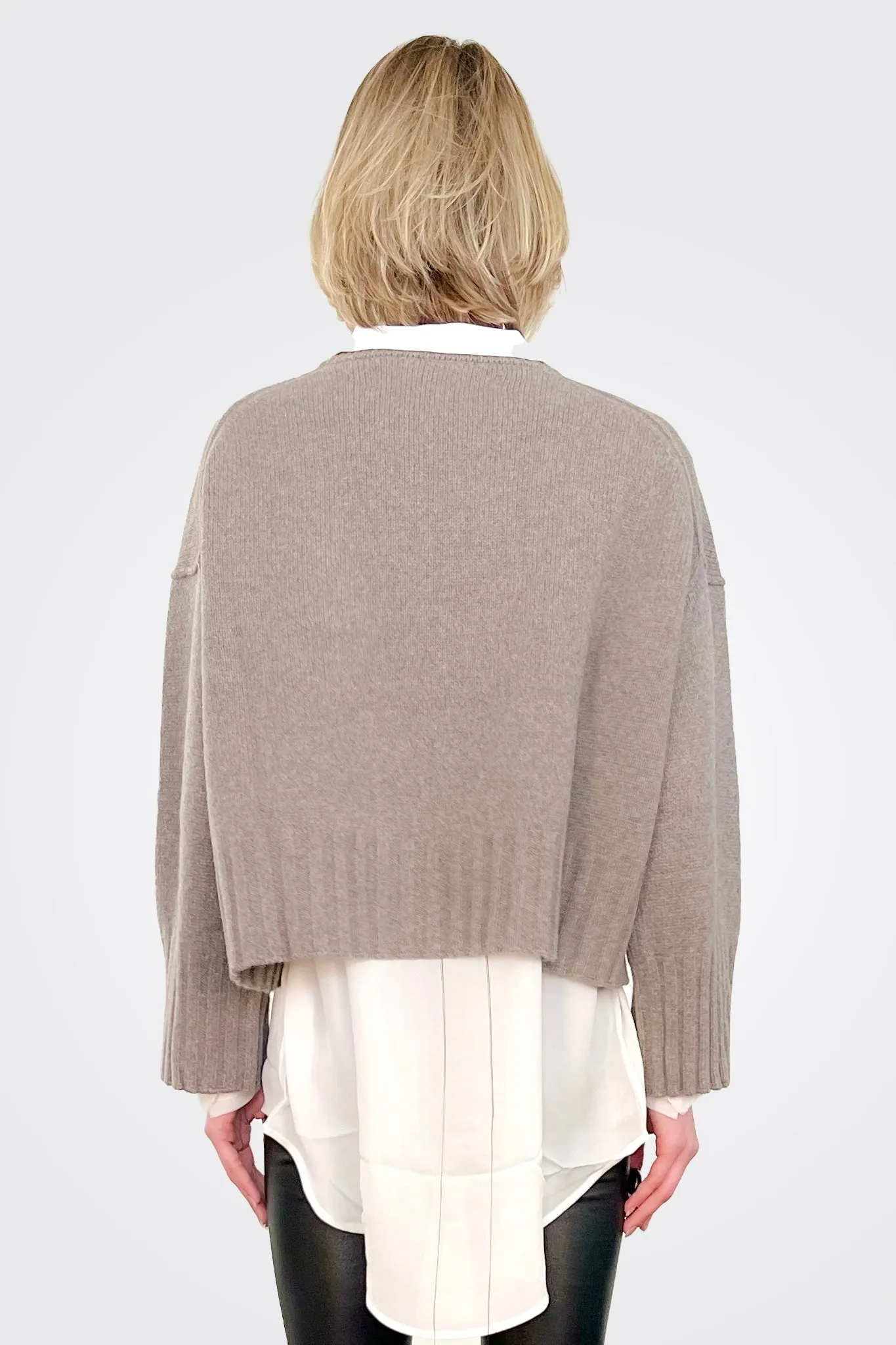 Eco Cashmere Crew Neck Sweater - Taupe