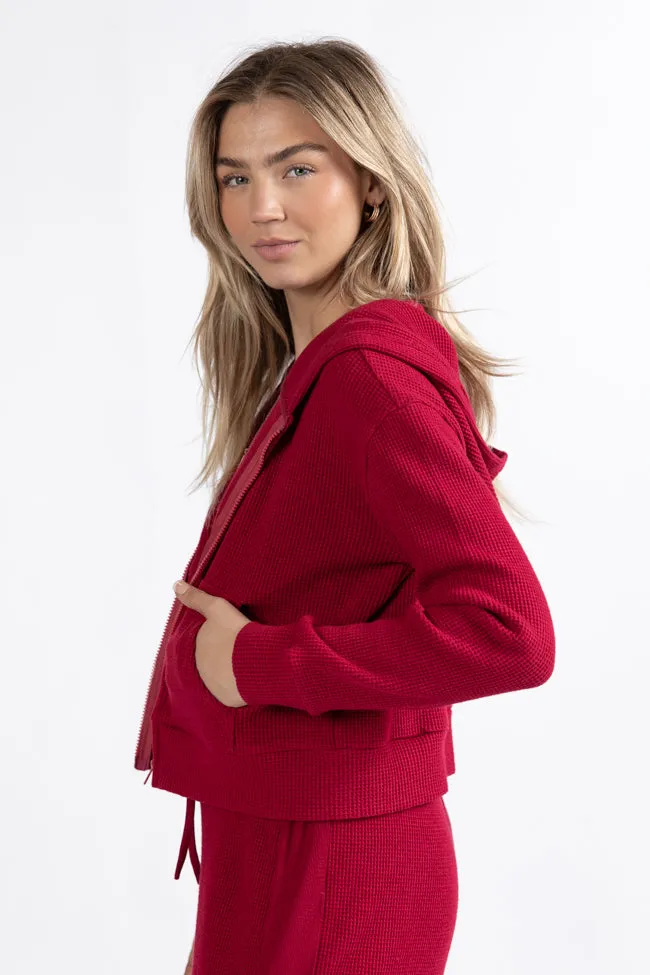 Essential Ease Red Zip Up Jacket Macy Blackwell X Pink Lily FINAL SALE