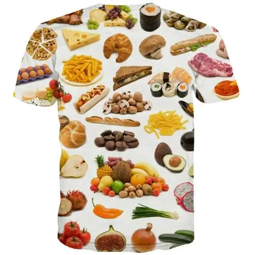 Food T shirts Men Fruit T shirts Funny Hamburger T-shirts Graphic Lovely Tshirts Casual Harajuku T-shirts 3d Short Sleeve