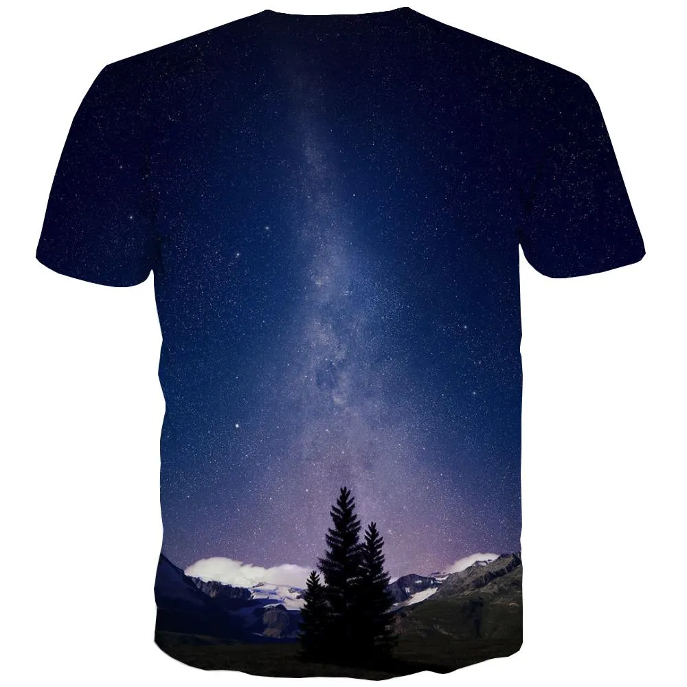 Galaxy T shirts Men Planet Shirt Print Starry Sky T-shirts Graphic Colorful T shirts Funny Harajuku Tshirts Cool