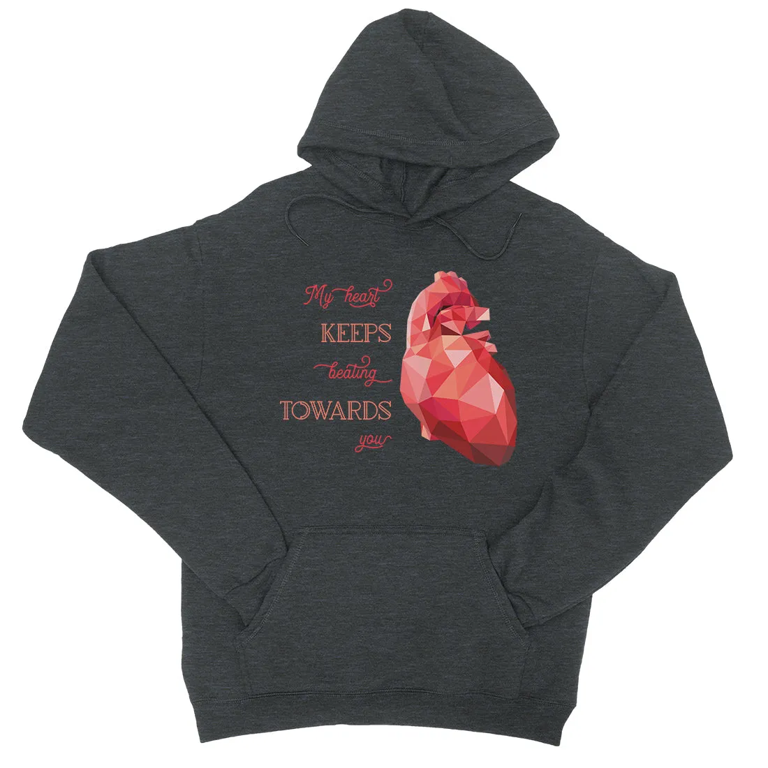 Geometric Heart Beating Unisex Pullover Hoodie For Anniversary Gift