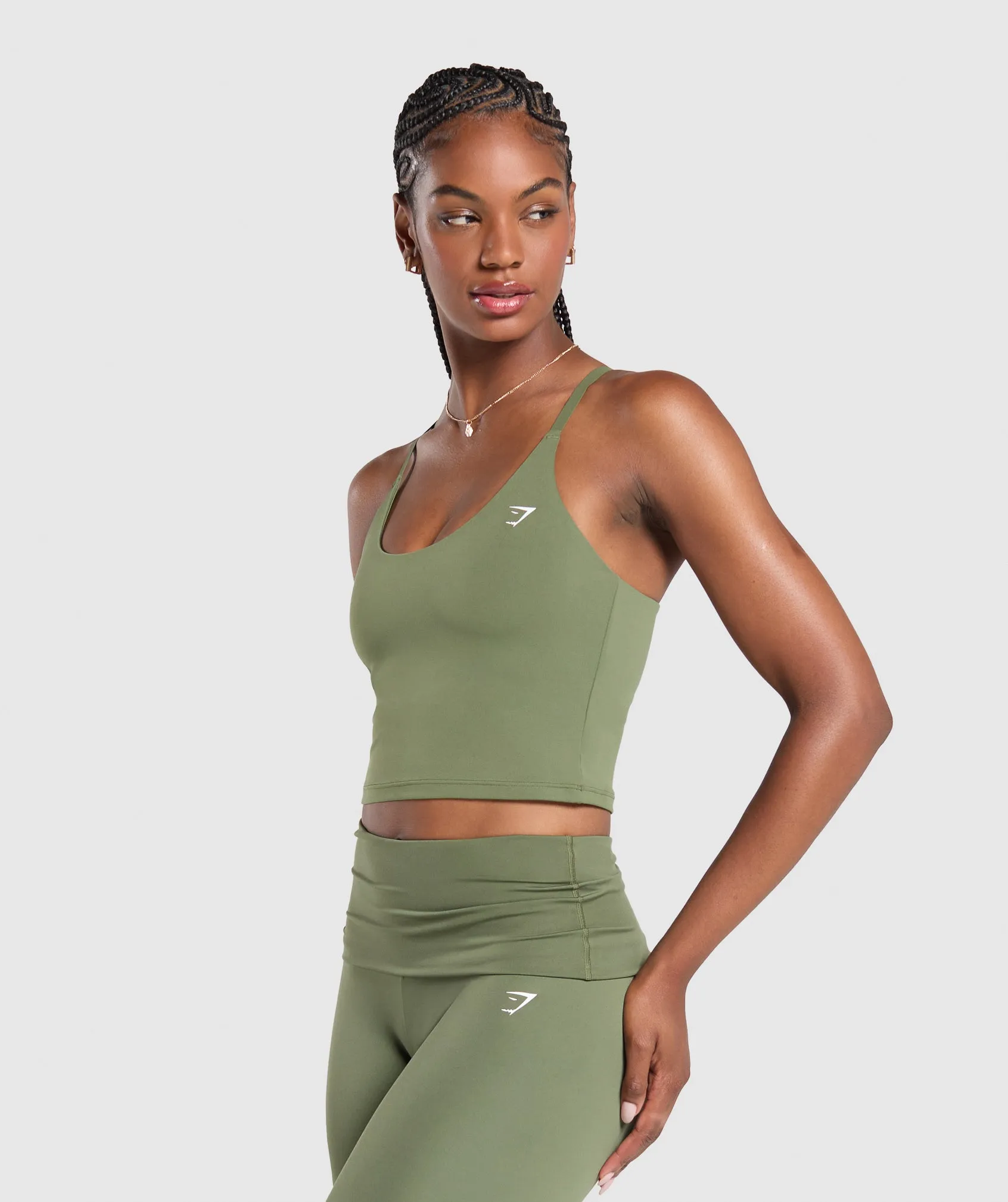 Gymshark Everyday Shelf Cami Tank - Core Olive