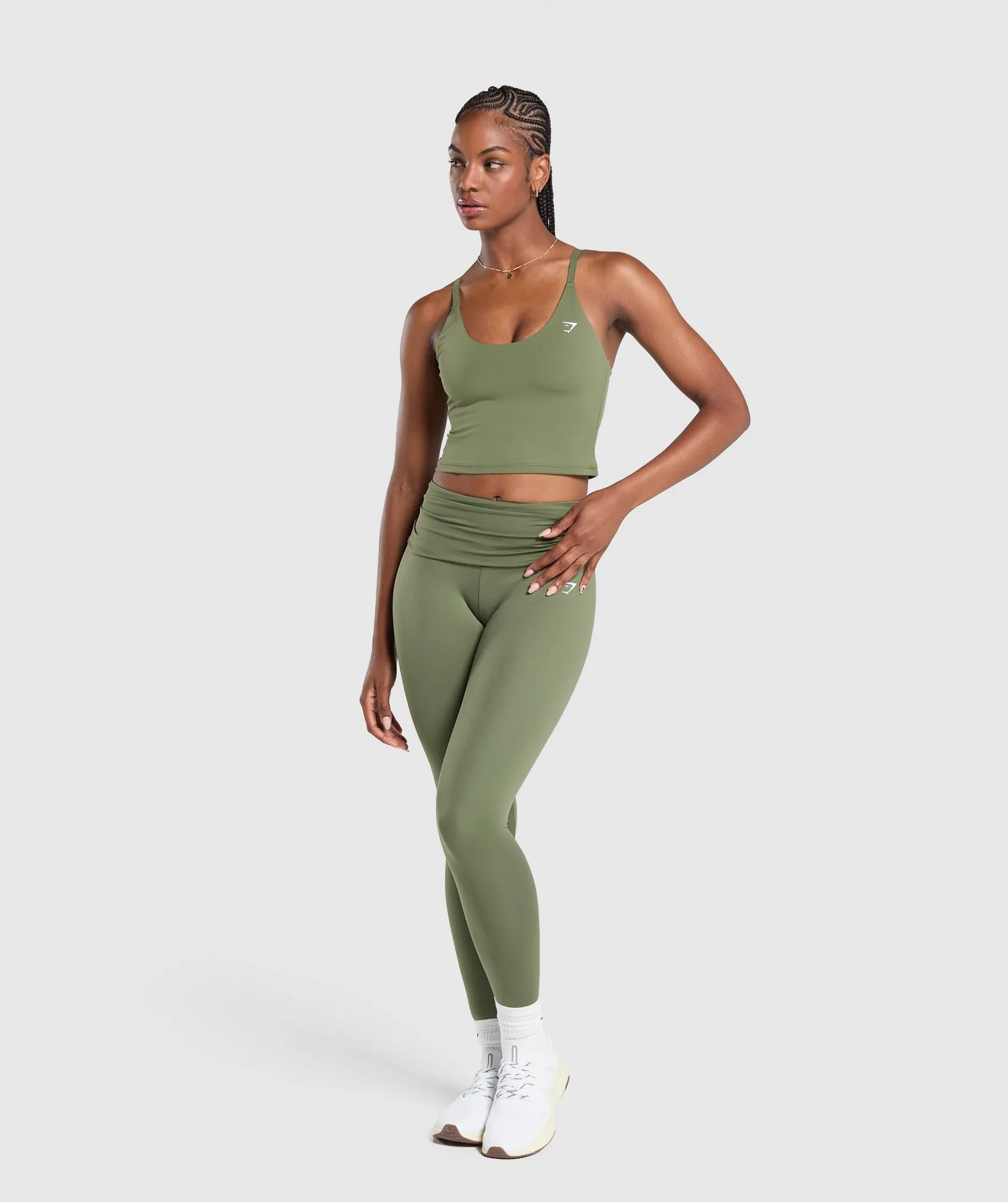 Gymshark Everyday Shelf Cami Tank - Core Olive