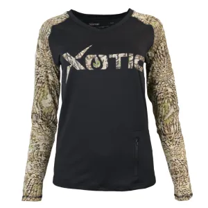 HD Camo Black Body Long Sleeve Women's Performance Shirt