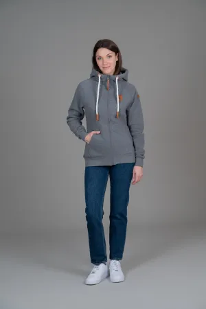 Hera Dark Heather Grey Full-Zip Hoodie