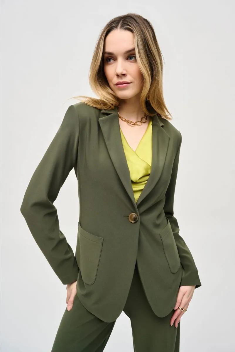 Joseph Ribkoff Iguana Green Long Sleeve Fitted Blazer 243039