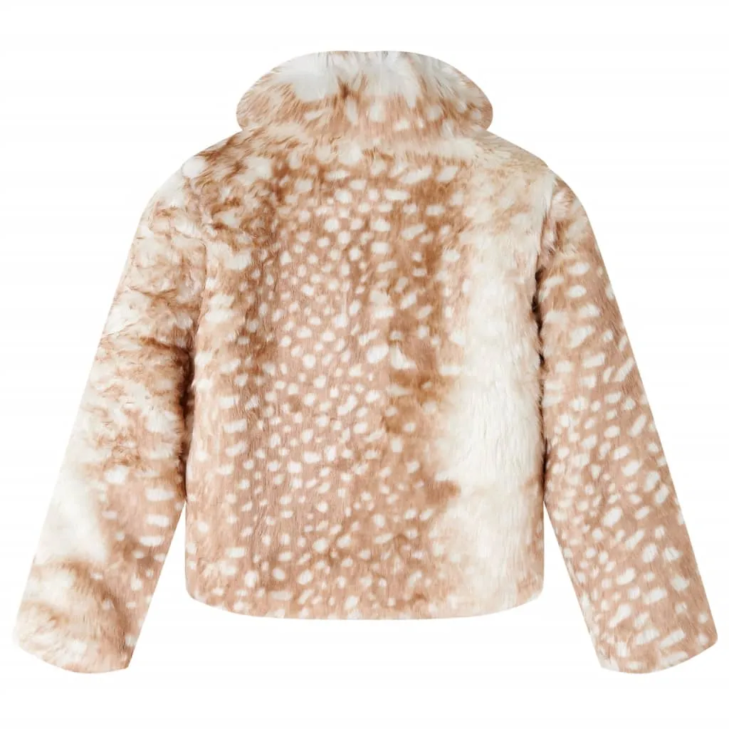 Kids' Faux Fur Coat Cognac 92 - Cozy & Stylish Winter Wear for Toddlers