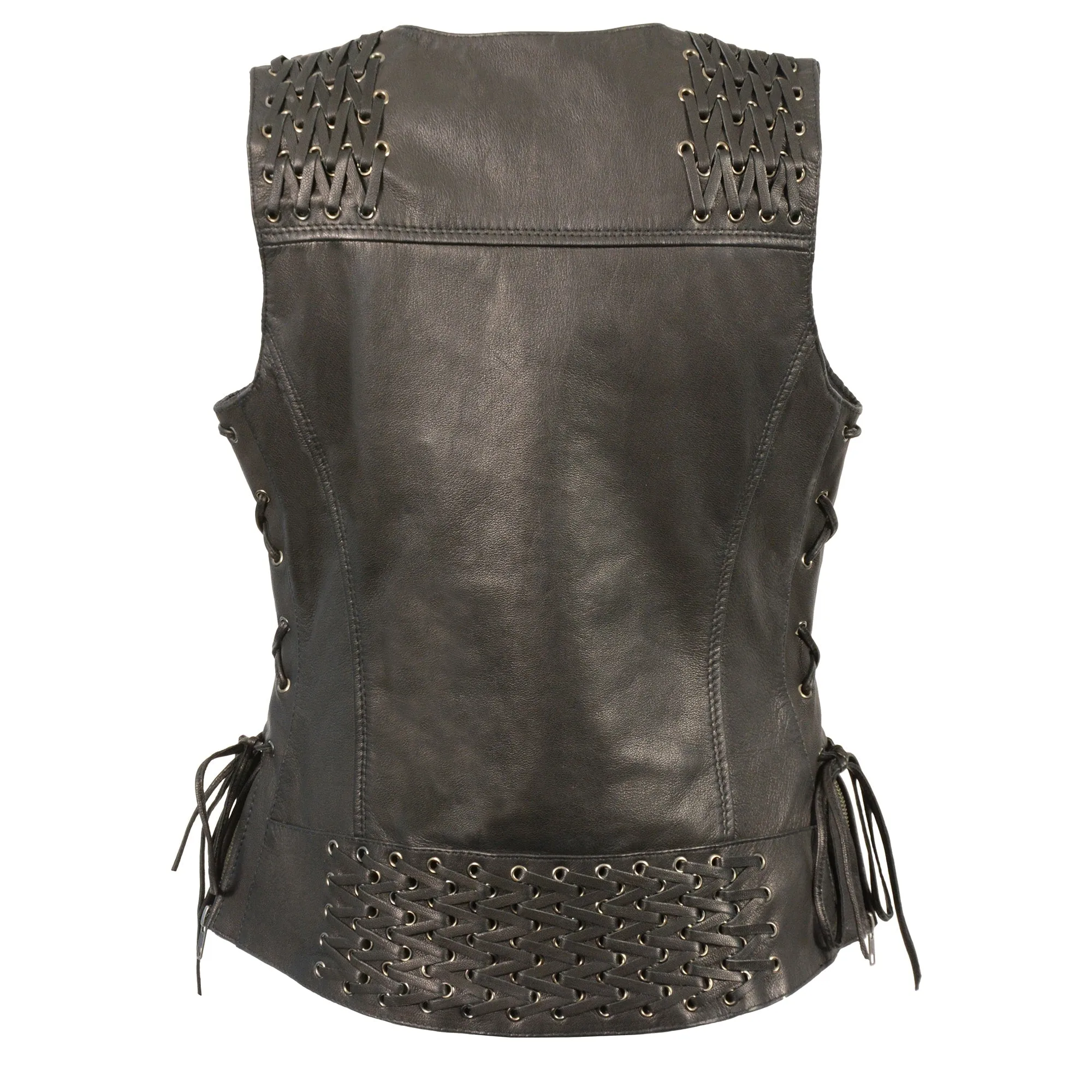 Ladies Front Snap Vest with Lace