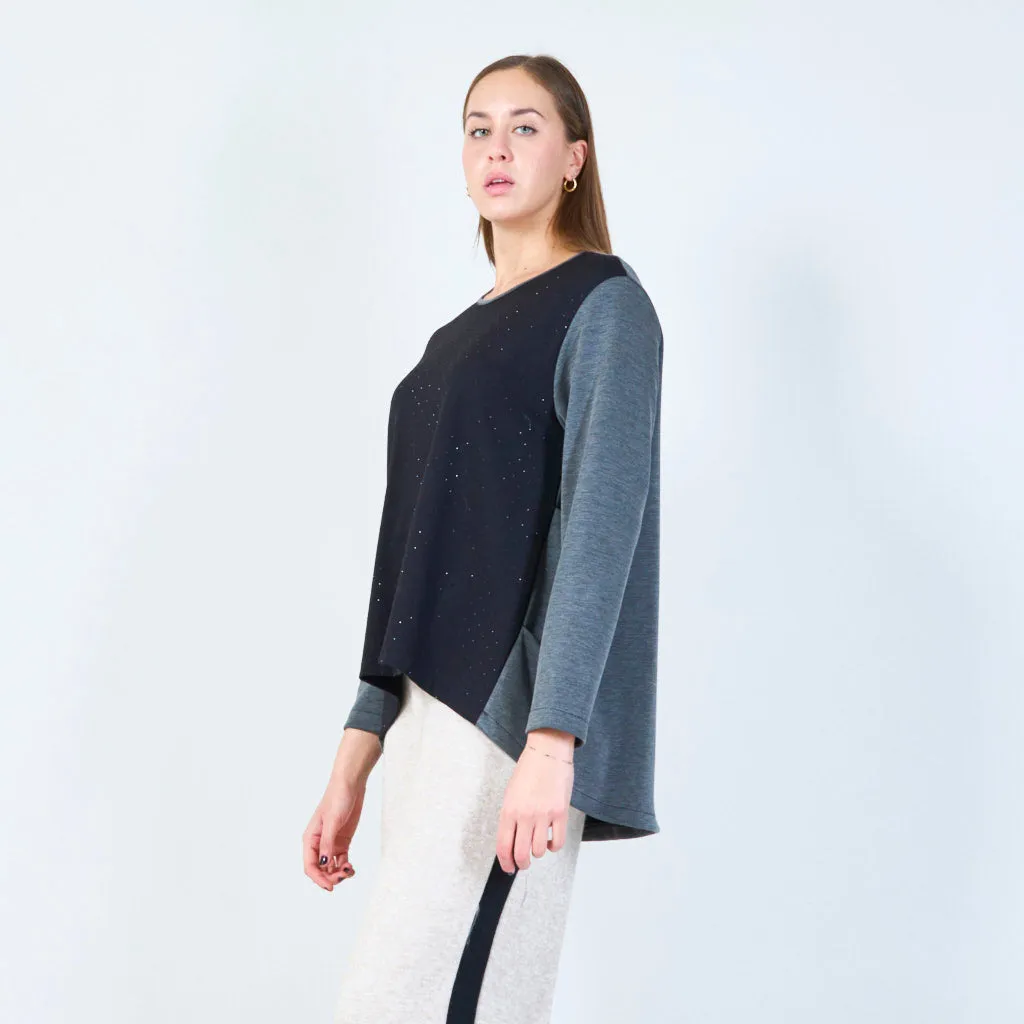 Layered asymmetrical sweatshirt wholesale