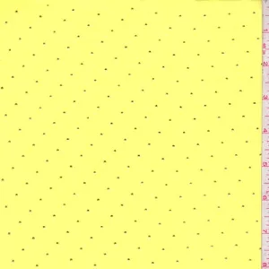 Lemon/Metallic Gold Pin Dot Chiffon Fabric