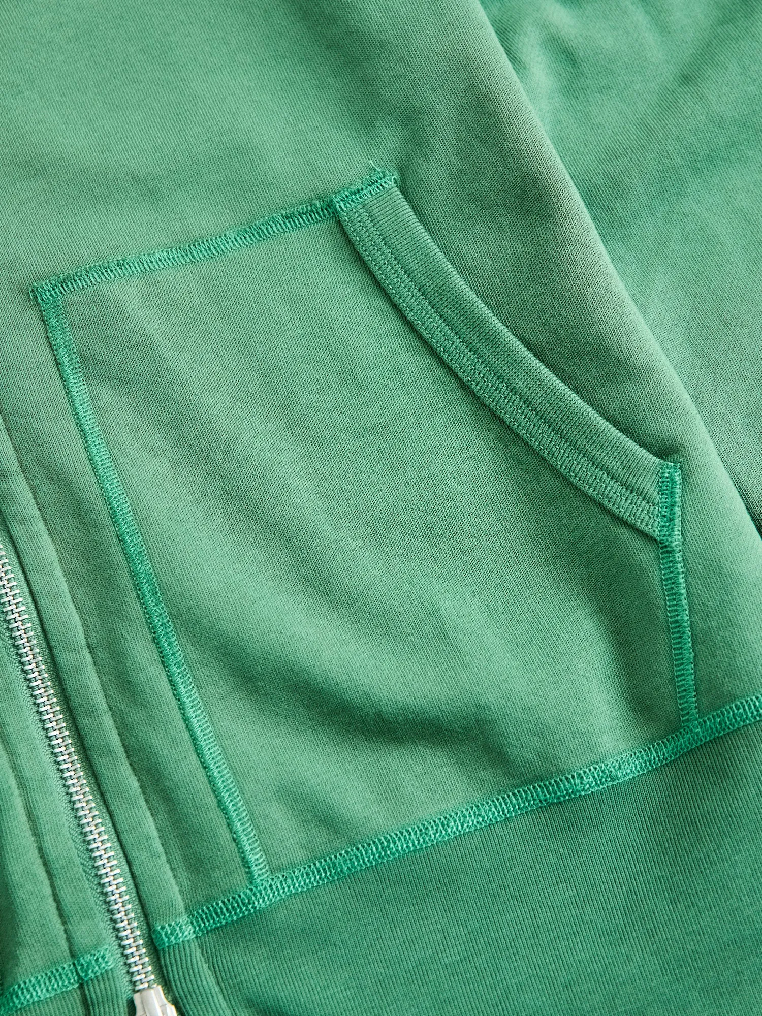 Lightweight Zip Hoodie in Lawn Green