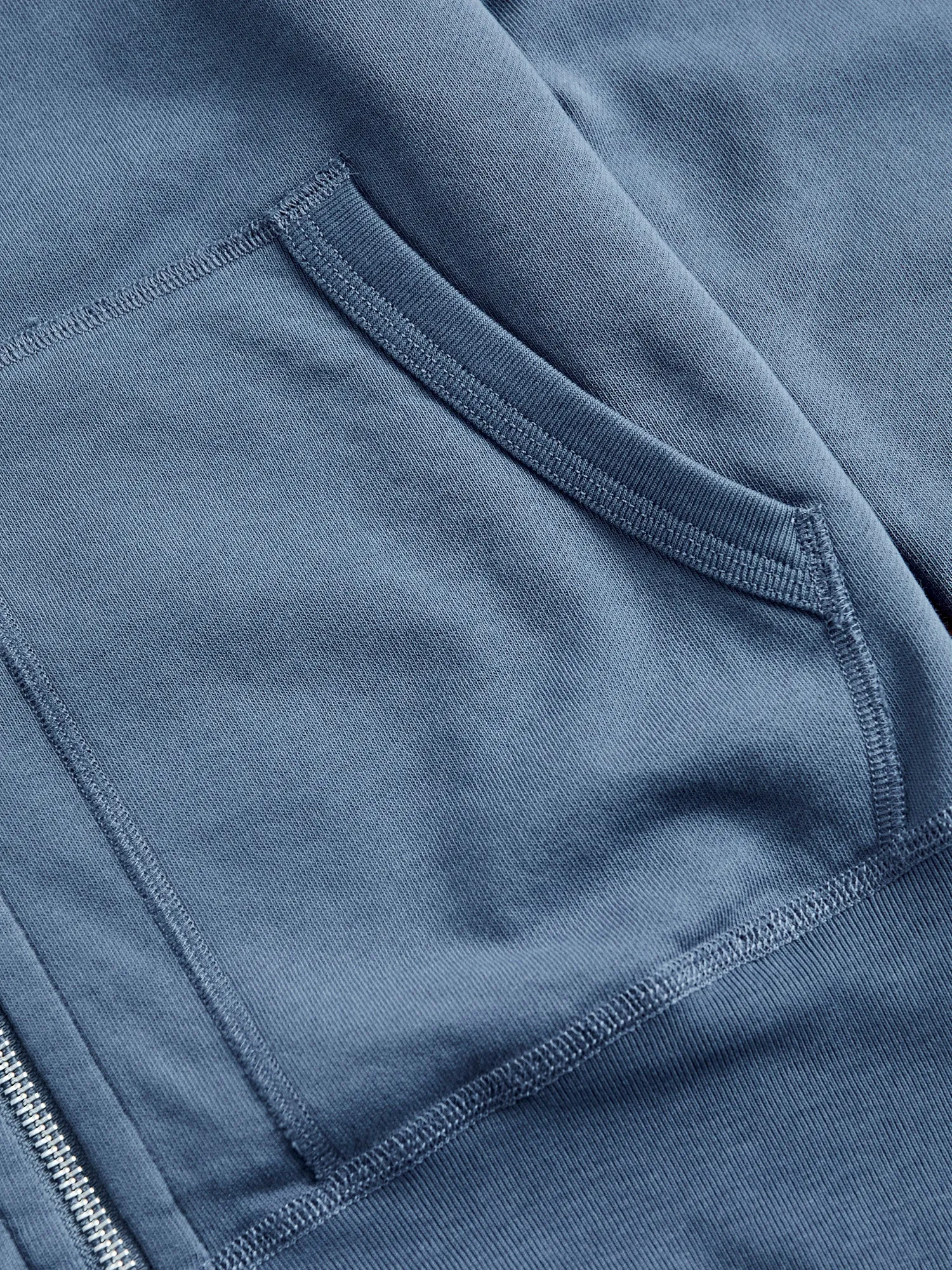 Lightweight Zip Hoodie in Washed Blue