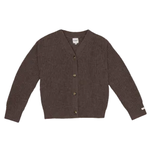 Matu Merino Wool Cardigan | Dark Taupe Melange