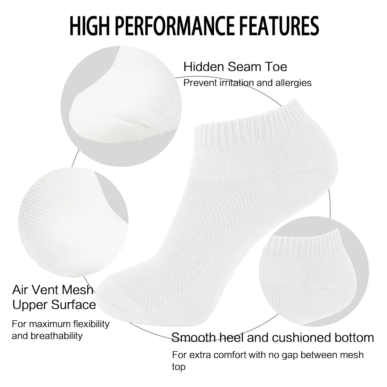 MD Moisture Wicking Bamboo Socks Low-cut (2 Pairs)