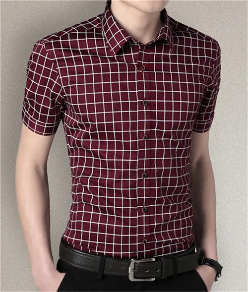 Men Shirt 2017 Summer New Arrival Fashion Short Sleeve Casual Slim Fitness Cotton.