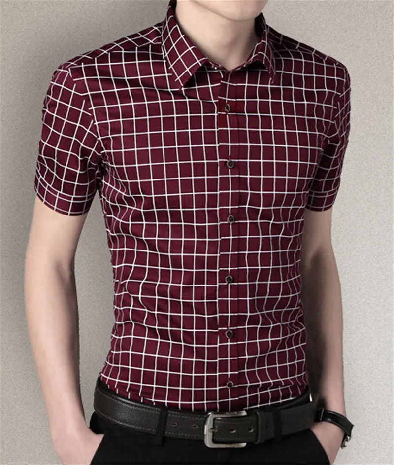 Men Shirt 2017 Summer New Arrival Fashion Short Sleeve Casual Slim Fitness Cotton.