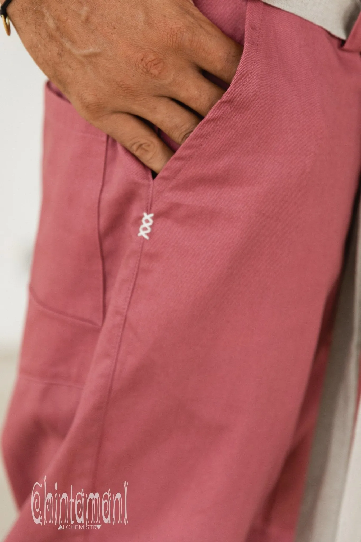 Mens Cotton Twill Long Pants / Raspberry Pink