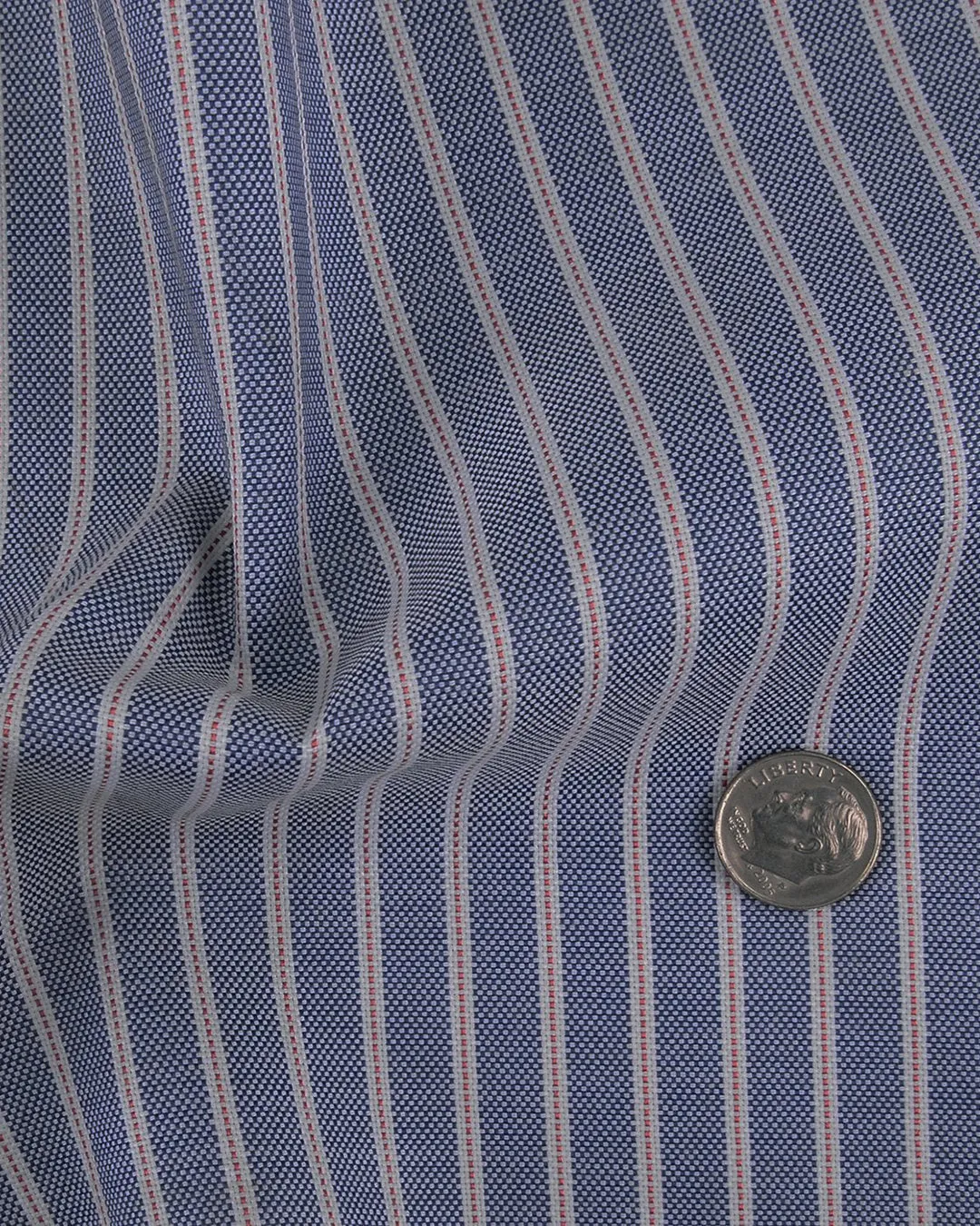 Navy Awning Red Pinstripes Oxford Shirt