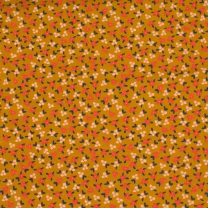 Organic Knit - GOTS - Flowers - Ochre