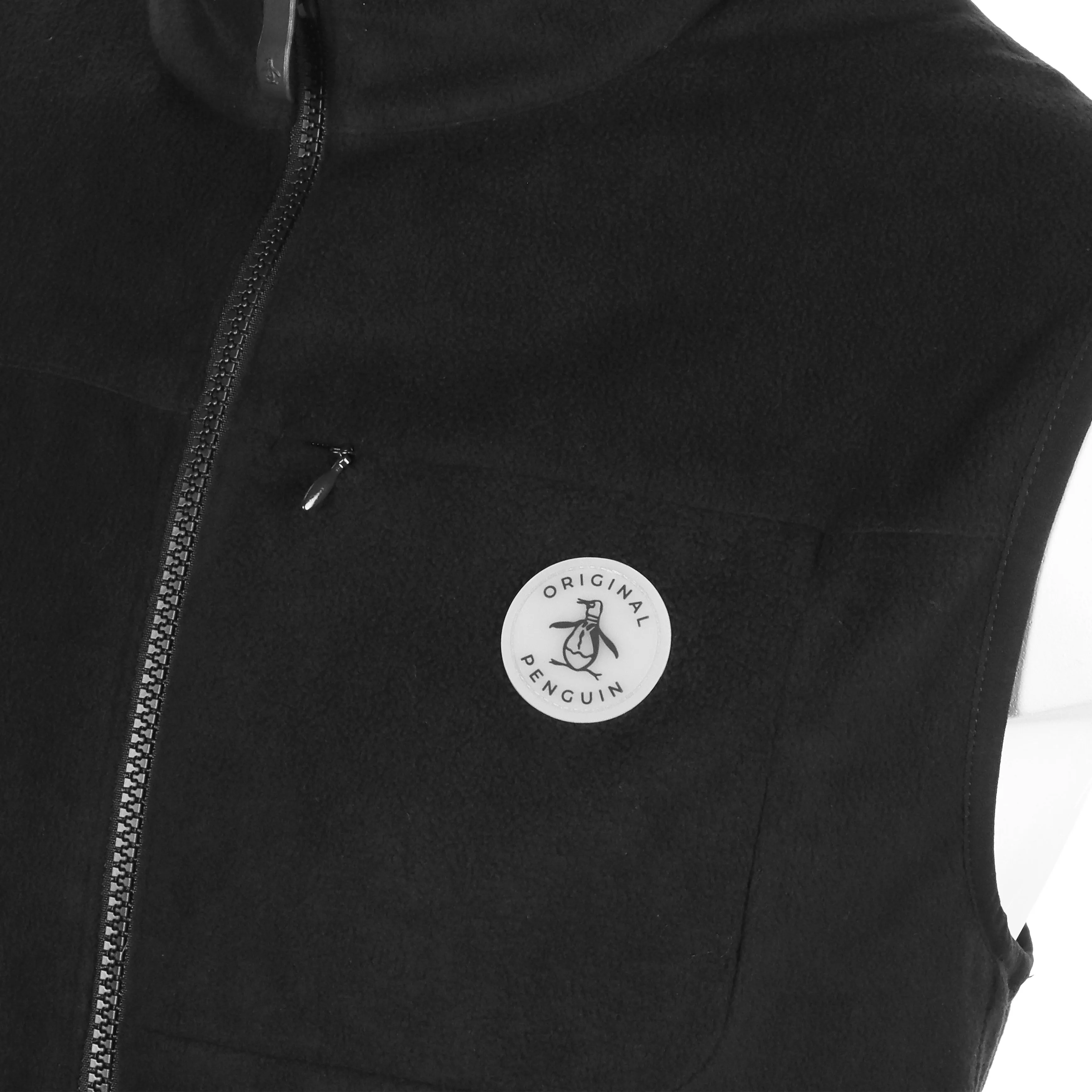 Original Penguin Golf Mixed Media Reverse Full Zip Vest