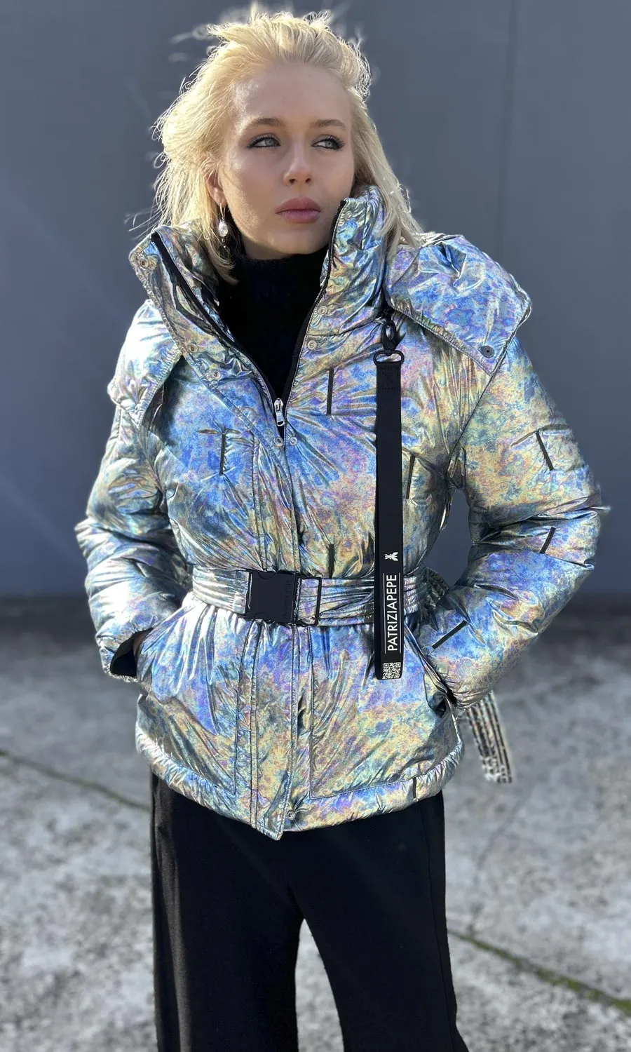 Patricia Pepe Silver Blue Marble Ski Jacket