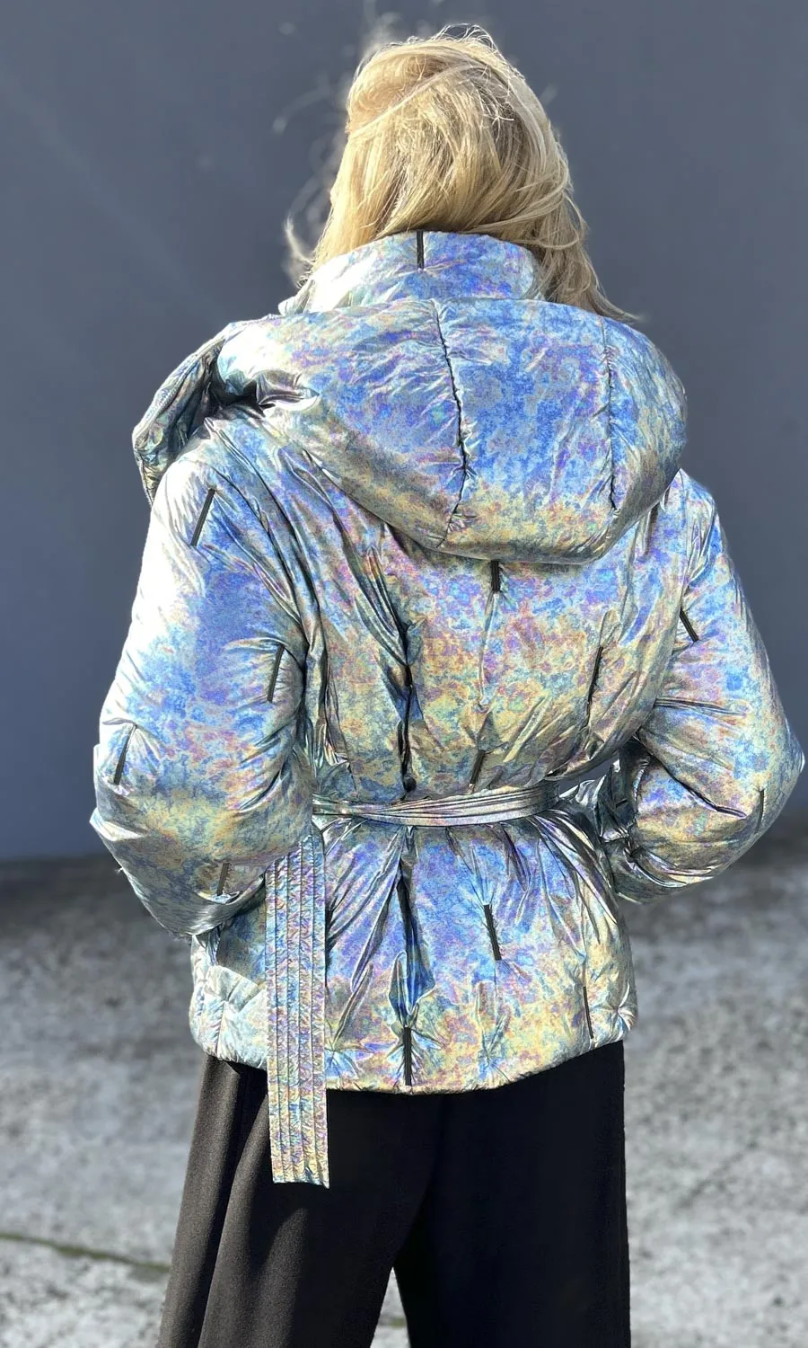 Patricia Pepe Silver Blue Marble Ski Jacket