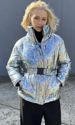 Patricia Pepe Silver Blue Marble Ski Jacket