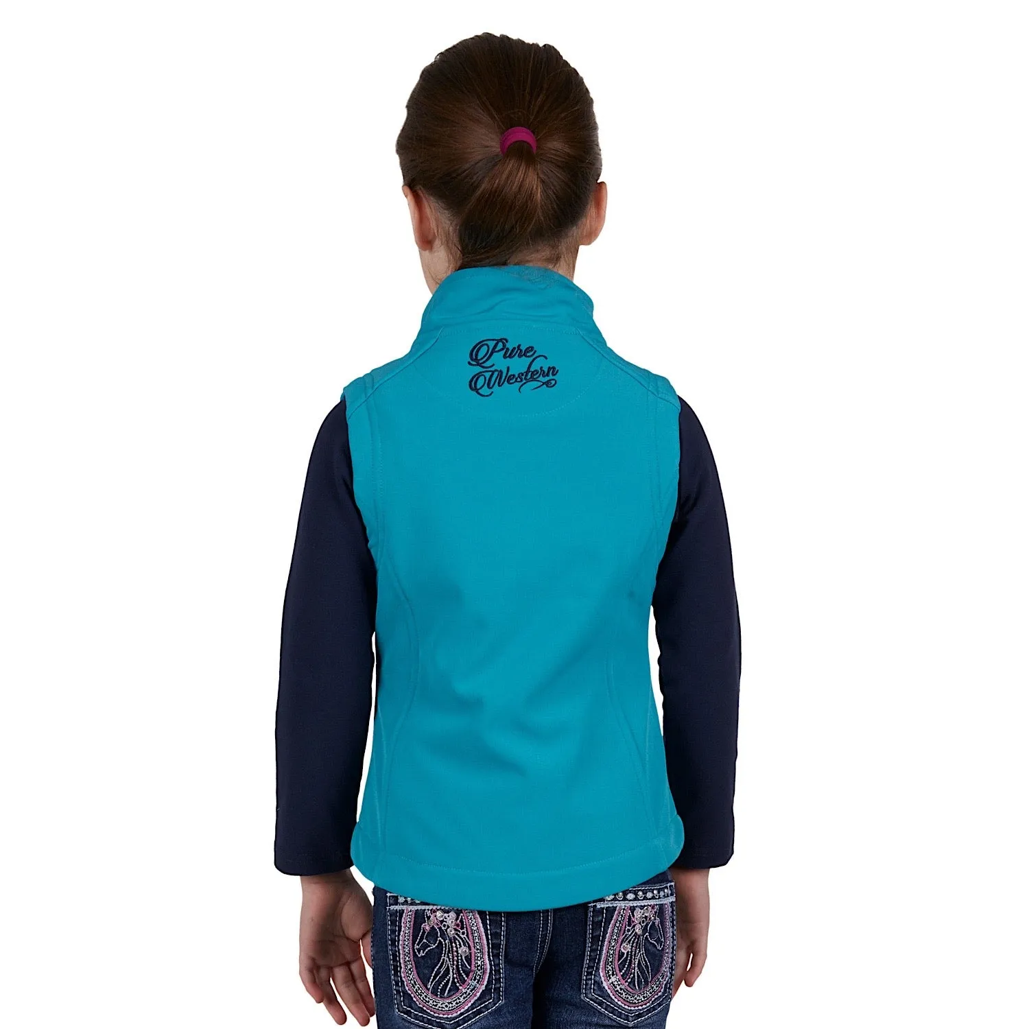 Pure Western Girls Tracy Soft Shell Vest Aqua