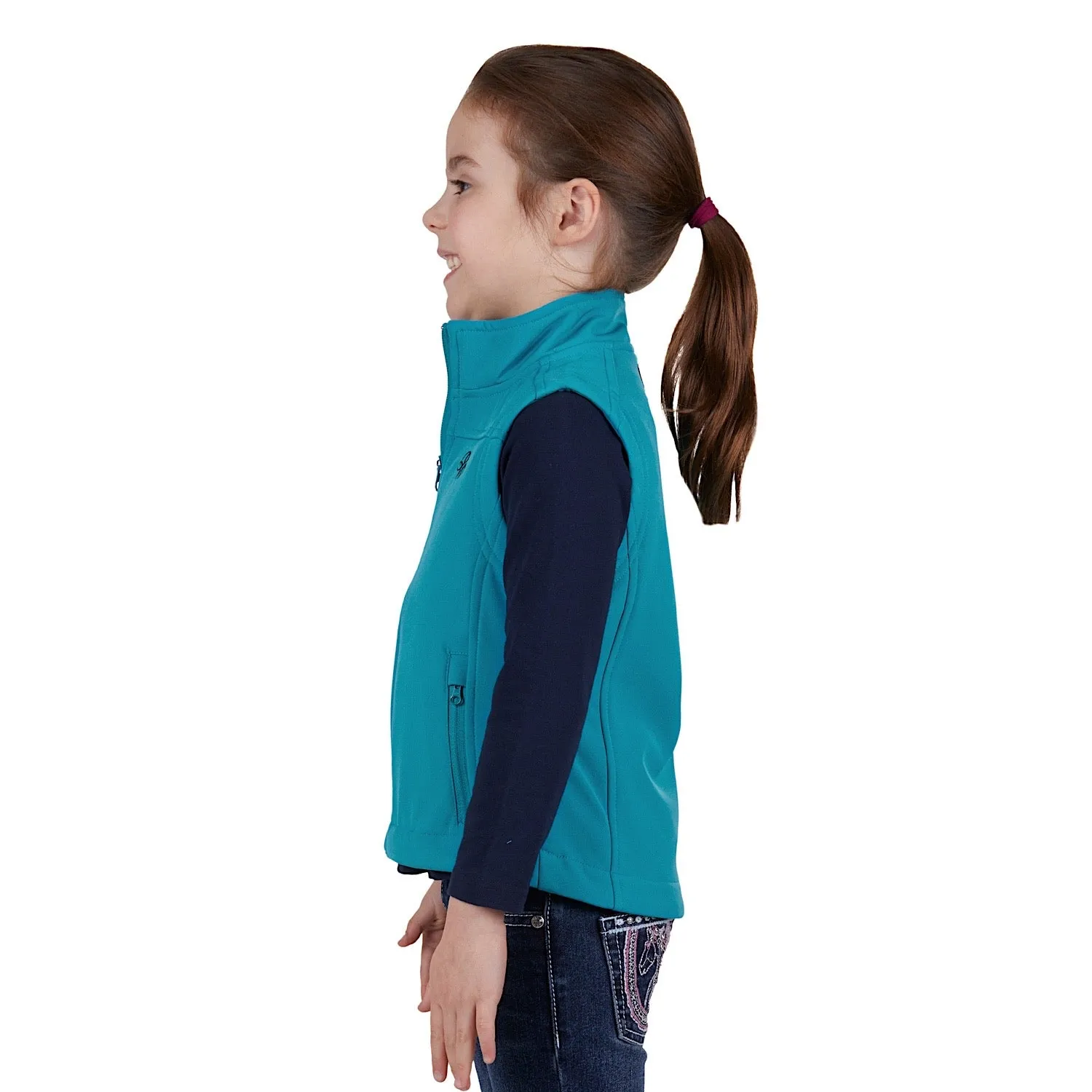 Pure Western Girls Tracy Soft Shell Vest Aqua