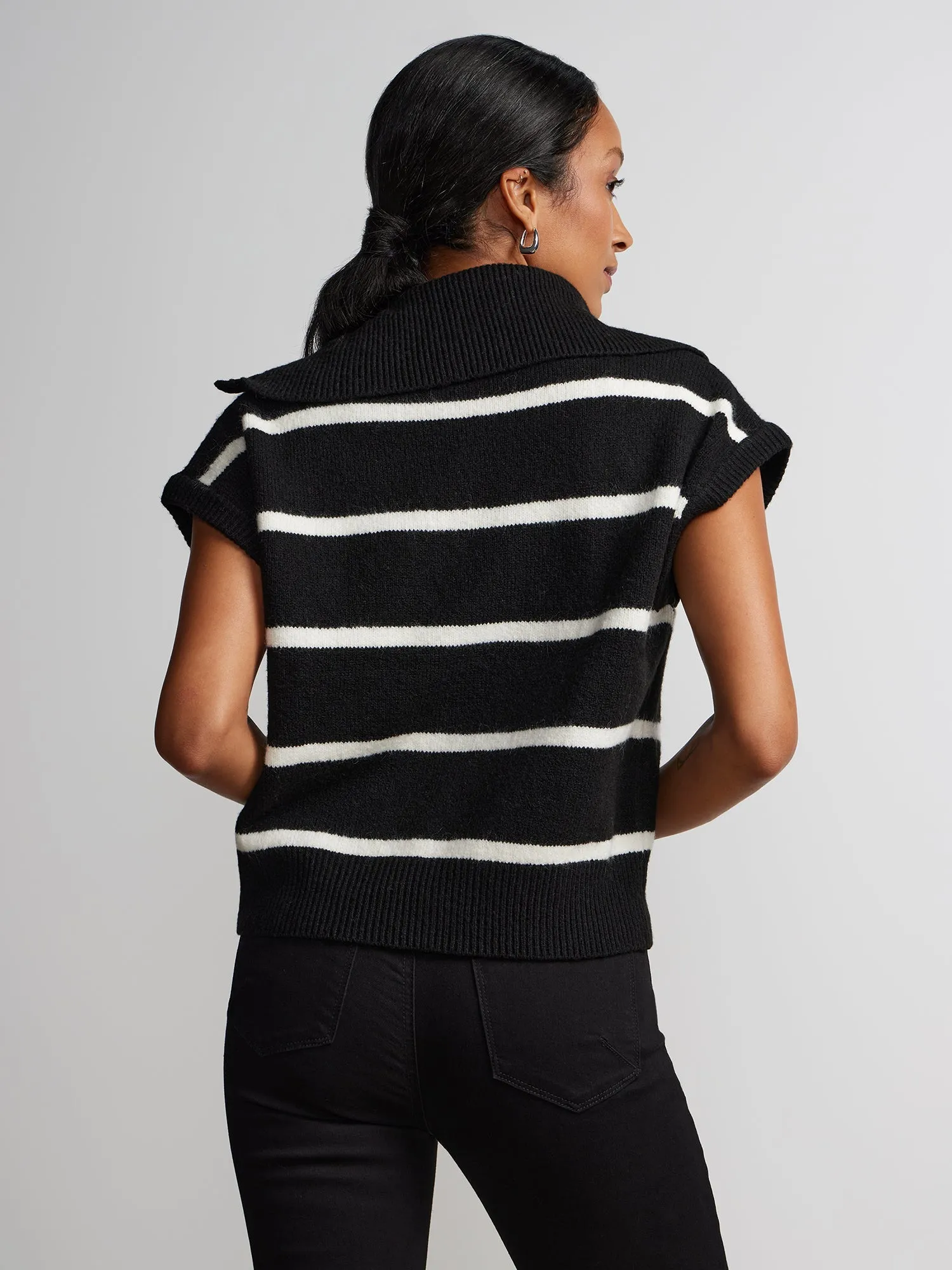 Quarter Zip Striped Pullover