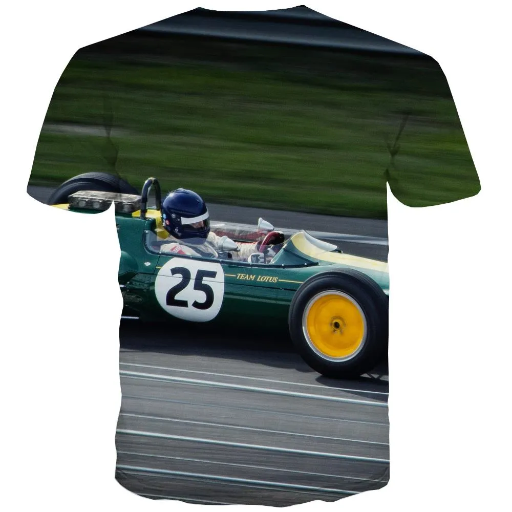 Racing Car T shirts Men Metal Tshirts Cool City Shirt Print Gray T-shirts 3d Retro T shirts Funny