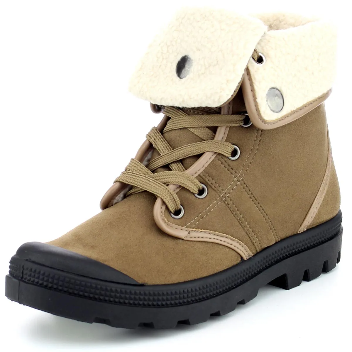 Refresh Footwear Women's Faux Shearling Fold Down Warm Winter Boot