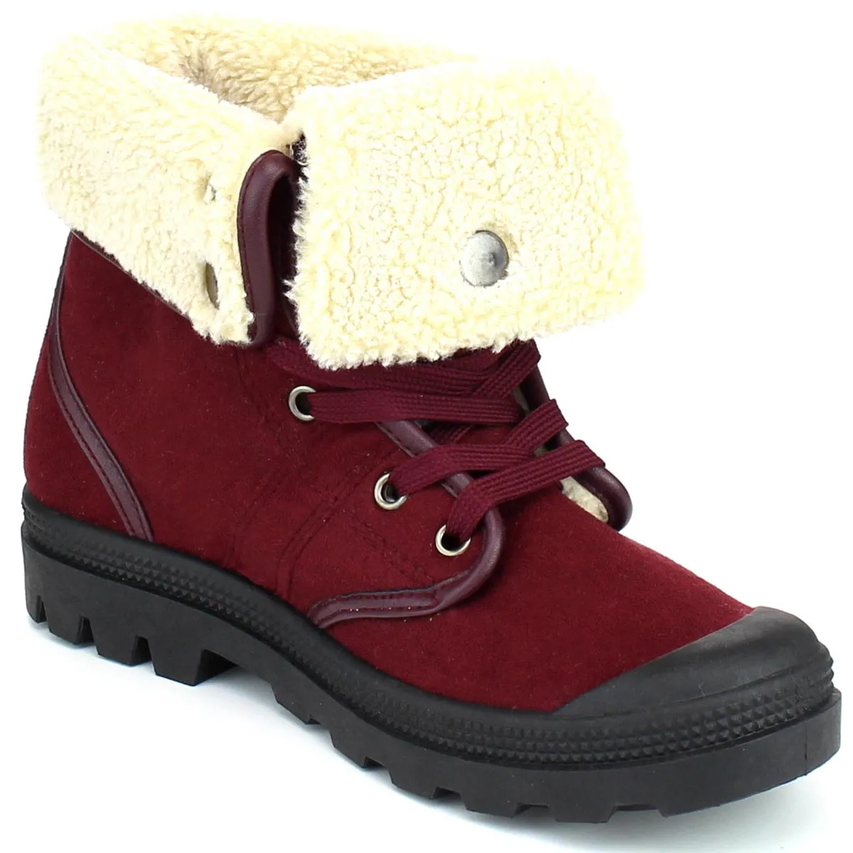 Refresh Footwear Women's Faux Shearling Fold Down Warm Winter Boot