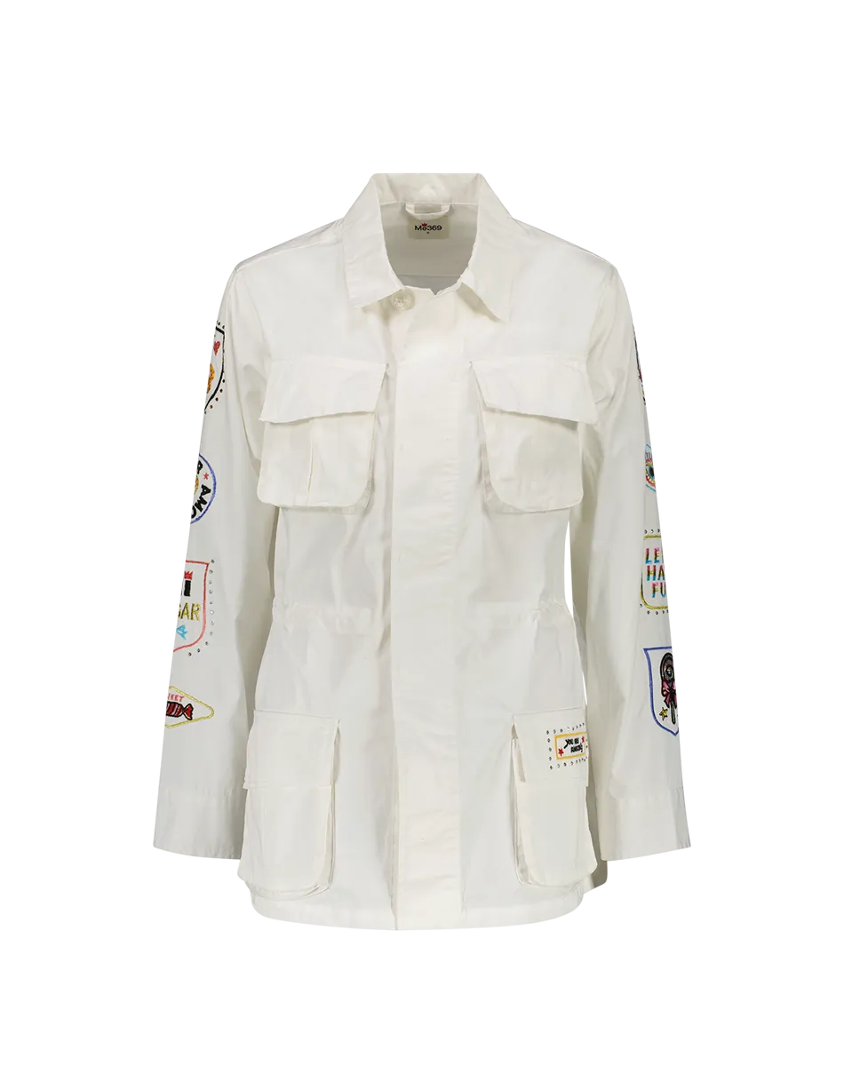 Sloane Utility White Embroidery Jacket