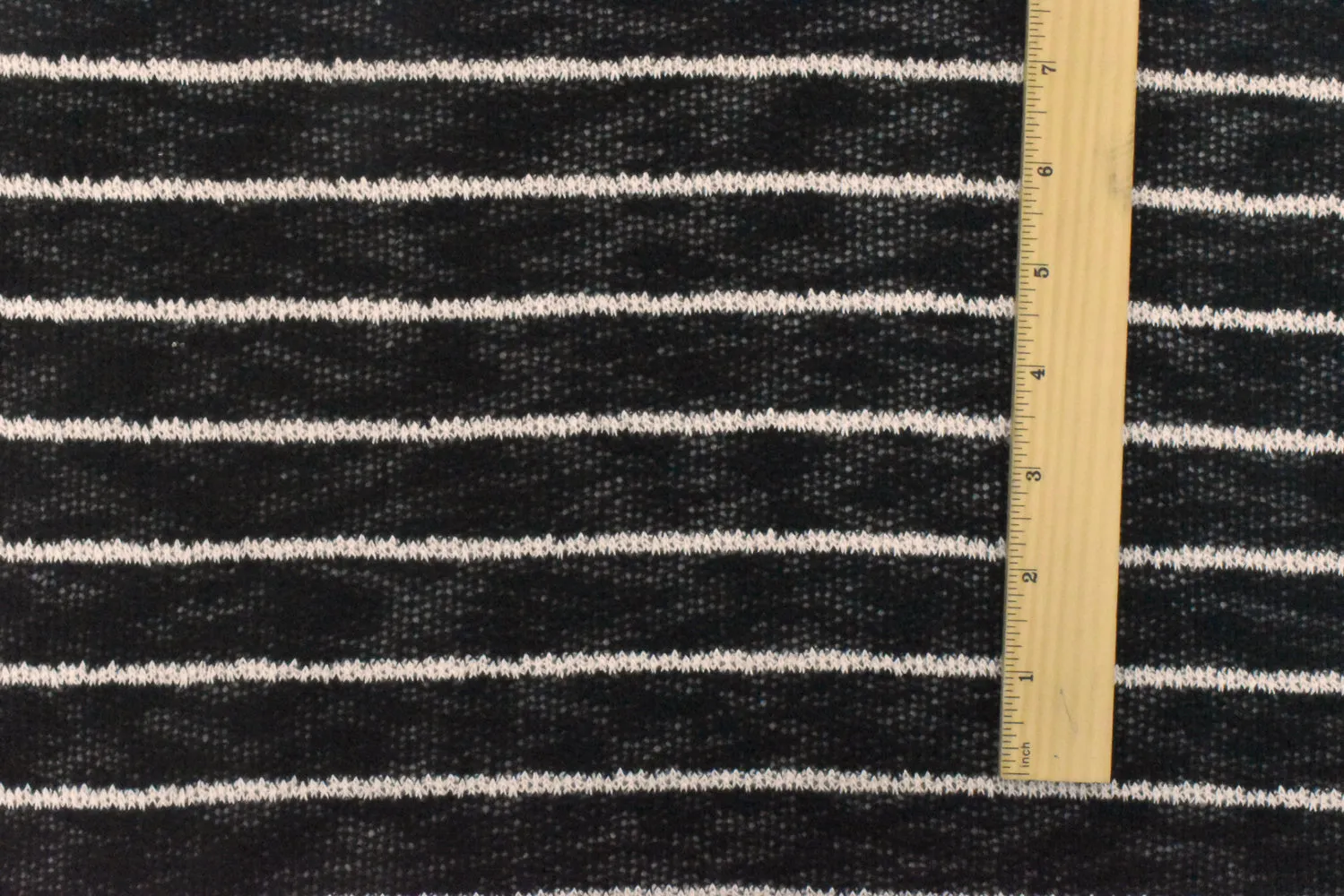 Soft Black-Taupe Striped Texture Stretch Jersey Knit Fabric